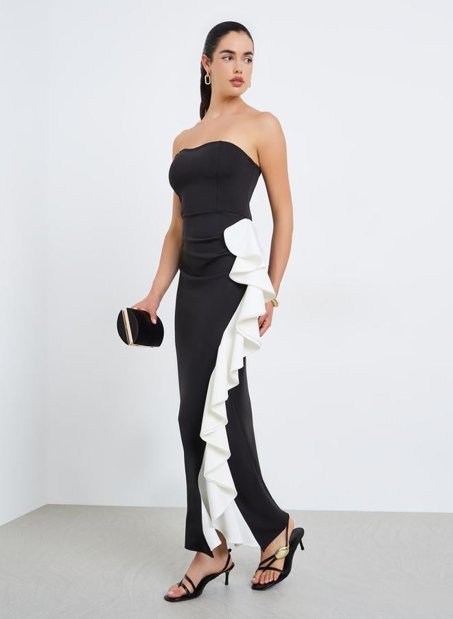 Styli Women Color Block Sleeveless Sheath Maxi Dress - Image 3